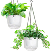 2 Pack Self Watering Hanging Planters 6.5 Inch Indoor Flower Pots