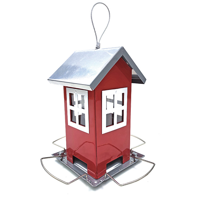 Metal House Shaped Easy Fill Clean Wild Bird Feeder GT16137