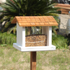 Large Suspended Bird Feeding Rainproof Wooden Bird Feeder