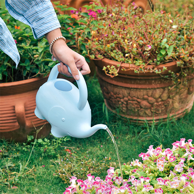 1L Plastic Elephant Shaped Long Mouth Child Gardening Watering Can