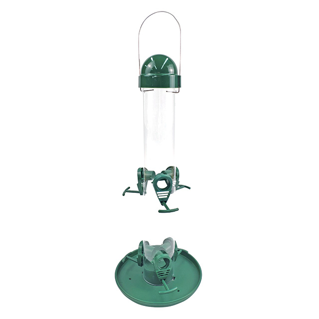 Hanging Plastic Transparent 3-Tubes Wild Bird Feeder GT16119