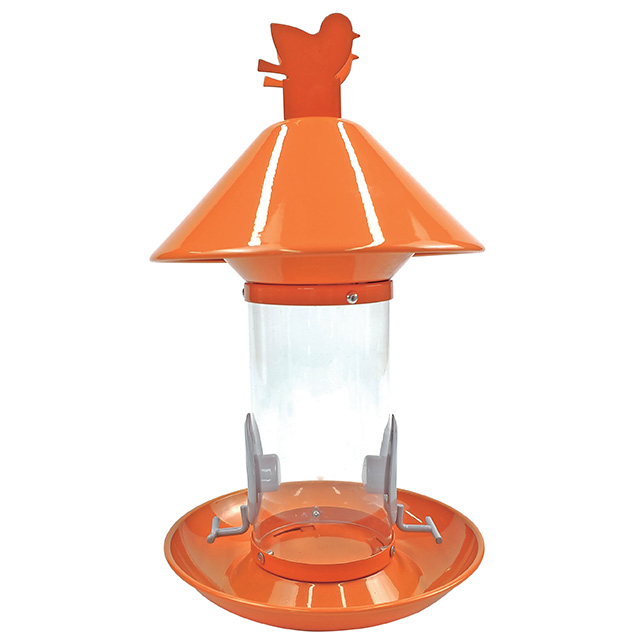 Orange Rain Proof 2-Tubes Metal Bird Feeder GT16111