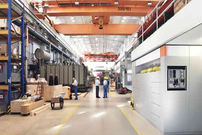 industrial factory in mechanical engineering for the manufacture of transformers - interior of a production hall industrial factory in mec(1)