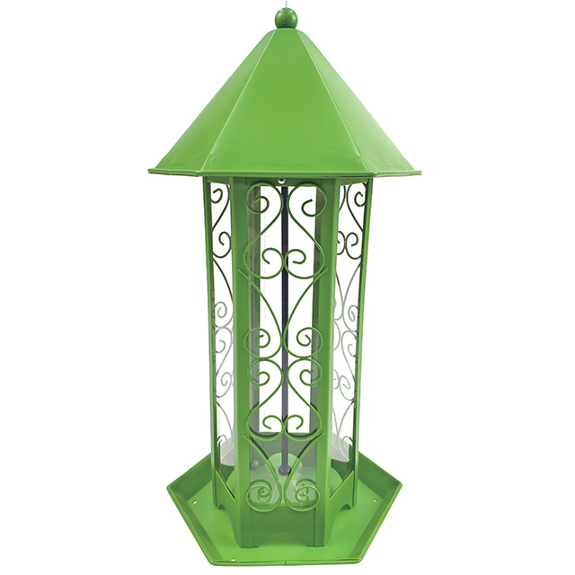 Hex Shaped Weather And Water Resistant Metal Bird Feeder GT16110