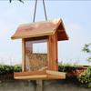 Transparent Window Squirrel Proof Wooden Bird Feeder