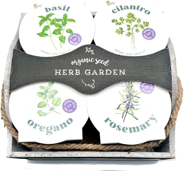 Organic 4 Year Round Herb Home Growing Garden Plant Starter DlY Kit