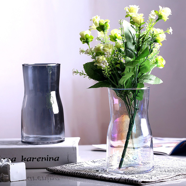 Simple Ins Electroplated Glowing Color Glass Vase