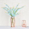 Modern Rose Gold Frame Cylinder Clear Vase Planter Flower Holder Decorations Glass Vases for Wedding Living Room