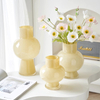 Cream Style Medieval Vase Advanced Sense Glass Light Luxury High Appearance Horizontal Flower Arrangement Decoration Vases