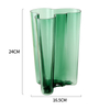 Transparent Turquoise Crystal Vase Hammer Pattern Classic Lake Flower Ware Tabletop Vase Decoration