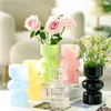 European Transparent Fine-grained Glass Vase Water Culture Flower Arrangement Short Wide-mouth Vase