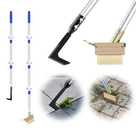 Manual Stainless Steel Crevice Weeding Tool with Adjustable Handle Crack Weeder Tool Set