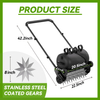 22.5-Inch Lawn Aerator with Weight Bag Heavy Duty Push Spike Aerator with 4 Wheels