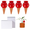4 stuks Rode Keramische Water Kwel Pot Lui Persoon Bloem Gieter Groene Plant Tuinieren Druppelirrigatie Tool Water Spikes
