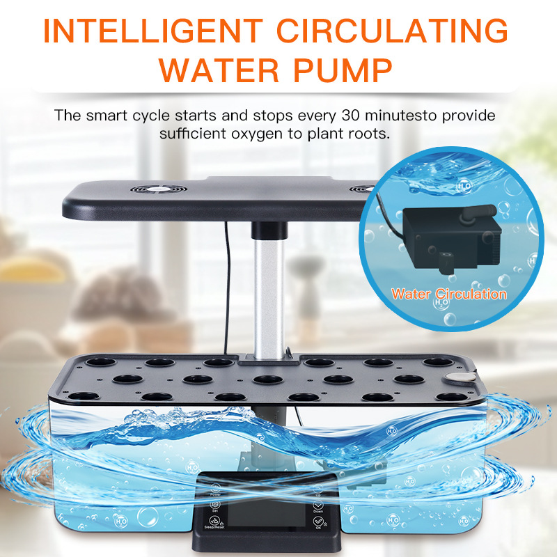 Hydroponics Growing System Kit Indoor Herb Garden with Grow Light 12 Pods (11)