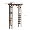 Wood Steel Outdoor Garden Arched Trellis Arbor GT32085