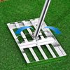 Stainless Steel Pole Tool Lawn Leveling Rake With 5-Section Rod