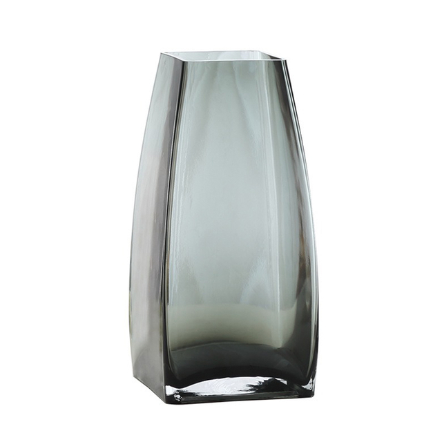 Tall Reversible Smoky Gray Crystal Vase