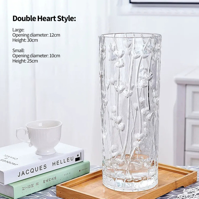 Ribbed Vase Hurricane Floating Candle Holder Decorative clear Flower Vases
