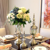 Decorative Artificial Flower Plant Vase Home Decor European Style Gold Decoration Glass Crystal Vase for Flowers