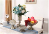 Decoration Glass Vase Home Decor Classical European Bronze Crystal Table Metal Flower Rose Vase for Home Weddings