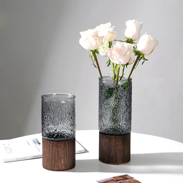 Light Luxury Northern Europe Simple Creative Glass Bottle Water Flower Vase Restaurant Guest Table Decorative Bottle