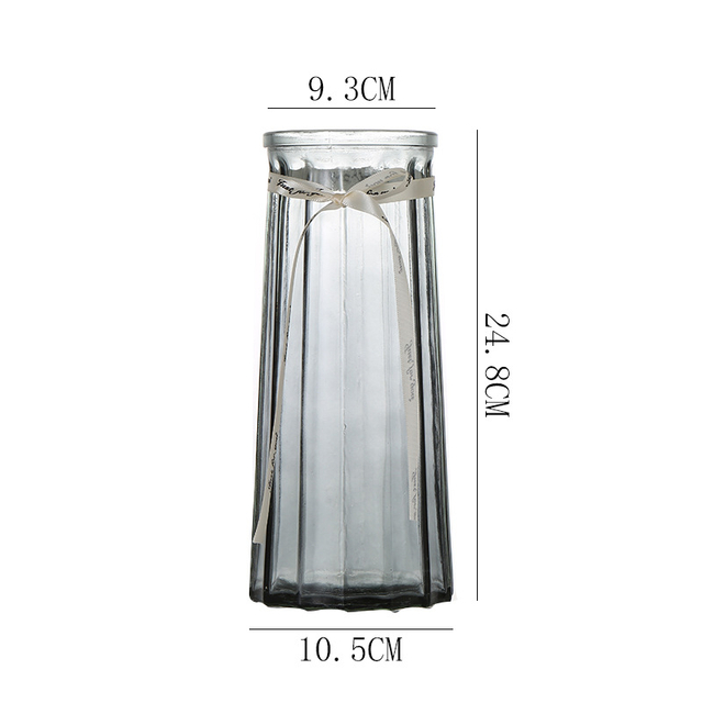 Glass Vase Creative Nordic Colored Glass Vase Transparent Hydroponic Flower Vases Decorated with Green Plants
