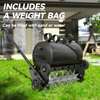 22.5-Inch Lawn Aerator with Weight Bag Heavy Duty Push Spike Aerator with 4 Wheels