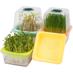 Clear Microgreen Growing Trays Sprouting Tray with Humidity Dome