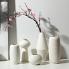 White Ceramic Ribbed Vase