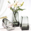 Tall Reversible Smoky Gray Crystal Vase