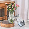 Gradient-colored rhombic glass vase