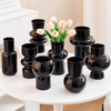 Modern Simple Black Glass Vase Medieval High Sense Household Vase Small Ornaments Vases