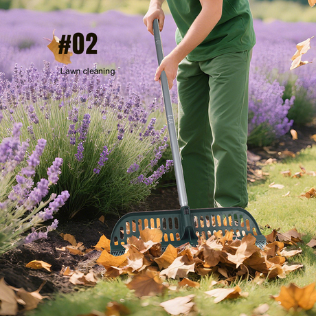 Removable Double-sided Multi-functional Plastic Leaf Rake for Gardens