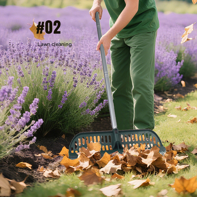 Removable Double-sided Multi-functional Plastic Leaf Rake for Gardens