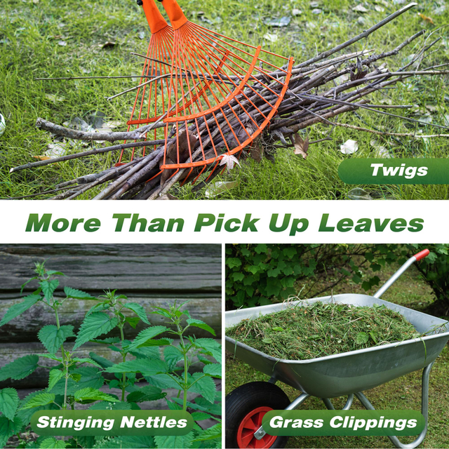 Heavy Duty Leaf Picker Upper & Garden Claw Multi-Use Leaves Scoop and Hands Rake