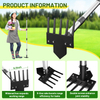 2-in-1 Heavy-Duty Garden Hoe with 5-Tine Rake