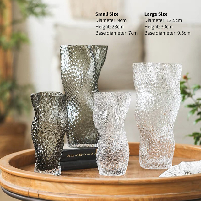 Wave-shaped Design Large Glass Vases