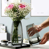 Tall Reversible Smoky Gray Crystal Vase