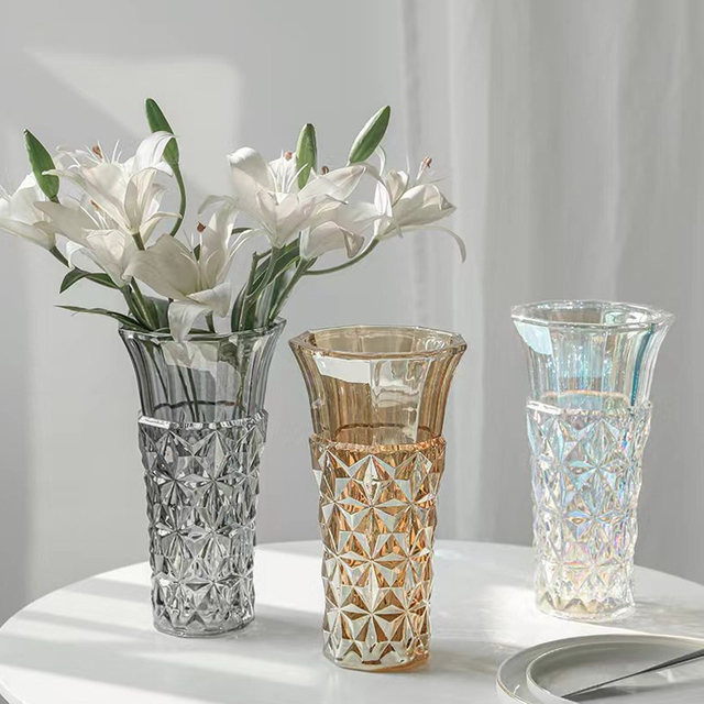  Modern Candle Glass Vase Tall Clear Classic Elegant Flower Glass Vase