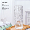 Ribbed Vase Hurricane Floating Candle Holder Decorative clear Flower Vases