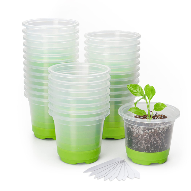 4" Transparent Silicone Base Reinforced Nursery Seed Starter Pots