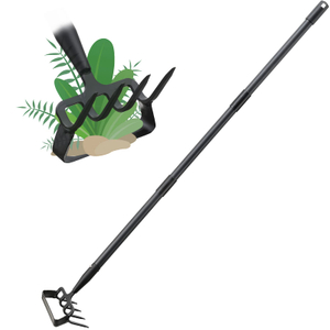 Heavy Duty Metal Weeder Scraper Garden Hoe Rake Weed Puller Hand Tool