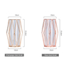Modern Rose Gold Frame Cylinder Clear Vase Planter Flower Holder Decorations Glass Vases for Wedding Living Room