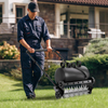 22.5-Inch Lawn Aerator with Weight Bag Heavy Duty Push Spike Aerator with 4 Wheels