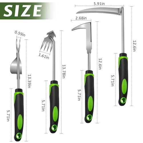 4 Pack Stainless Steel Weed Remover Tool, Portable Weeding Tools Gardening, Crack Weeder Tool, Uprooting Weeding Tool