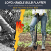 Bulb Planter Tool Long Handle Serrated Base Gardening Bulb Transplanter with Soft Grip