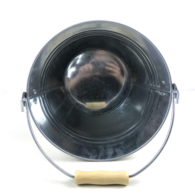 2 Gallon Heavy Duty Silver Round Galvanised Metal Pail Water Bucket