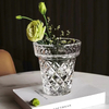 Decorations Transparent Embossed High Foot Glass Vase Decorations