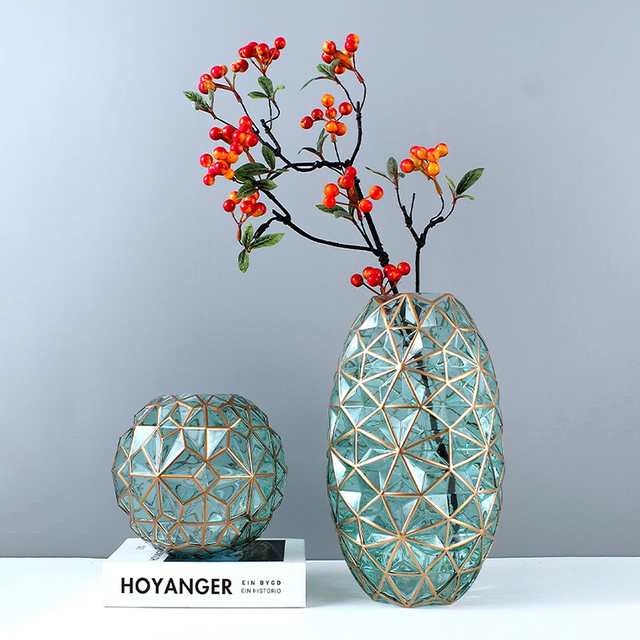 Modern Decorative Flower Vase Home Decor Glass Table Vase Set Flowers Plants Clear Vase